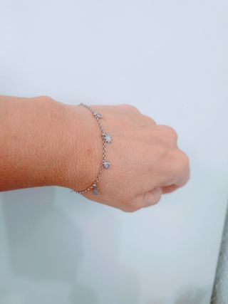 Pulsera Plata Ley Estrellas y Circonitas