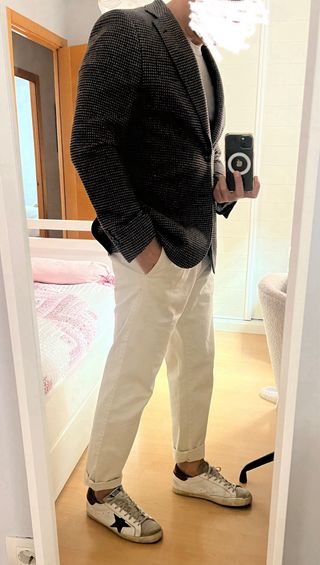 Americana Álvaro Moreno Marrón y Beige