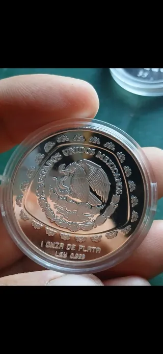 Moneda mexico 5 pesos  prueba de plata rara