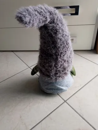 Gnomo Natalizio Tessuto Grigio e Verde