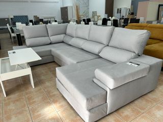 sofá rinconera 6 plazas + cama tela antimanchas