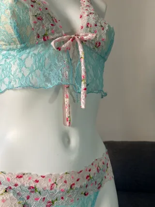Conjunto lenceria hecho a mano