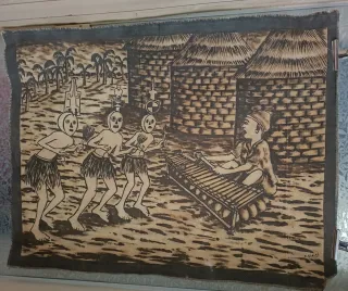 Disegno tribale africano su tela vintage