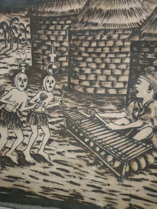 Disegno tribale africano su tela vintage