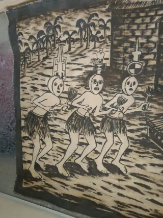 Disegno tribale africano su tela vintage