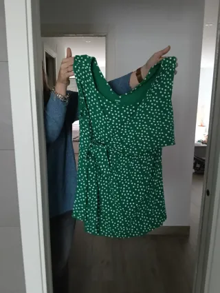 Camiseta premamá verde lunares Laura M.