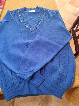 Maglione V-Neck Uomo BUZZY Azzurro XXL