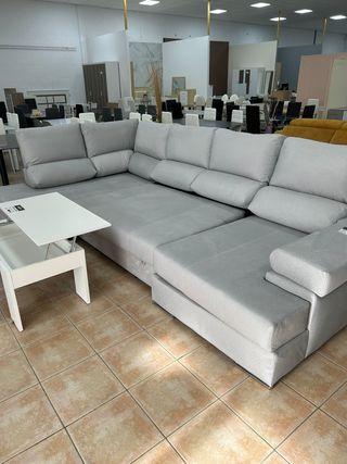 sofá rinconera 6 plazas + cama tela antimanchas