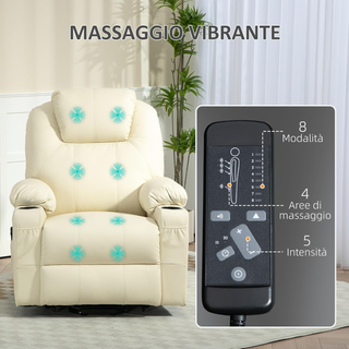 Poltrona Elettrica Alzapersona Reclinabile 135°, P