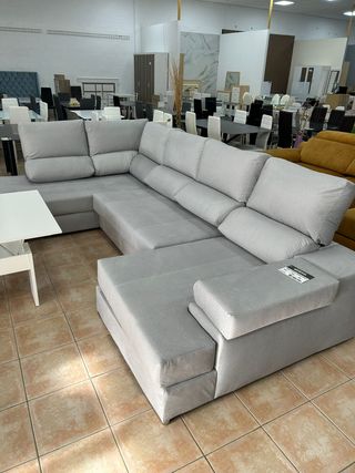 sofá rinconera 6 plazas + cama tela antimanchas