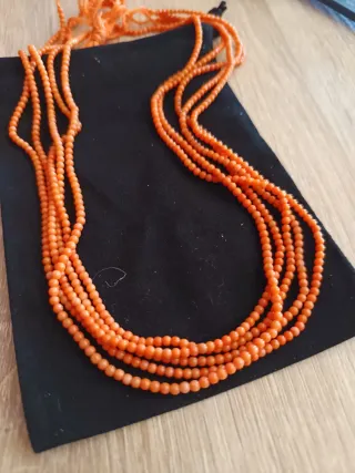 5 fili in corallo arancione naturale