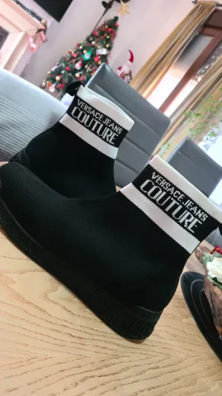 Botines Versace Negros y Blancos