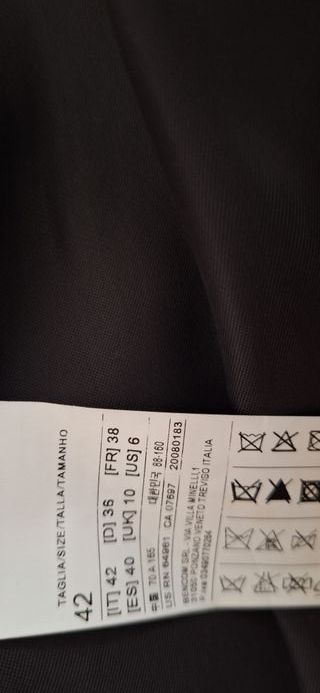 Abrigo corto lana gris puesto 1 vez error talla