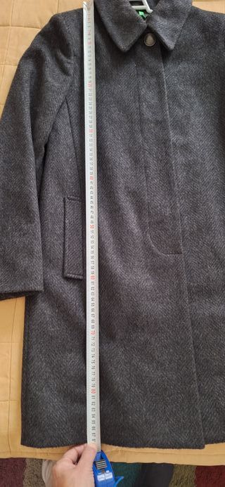 Abrigo corto lana gris puesto 1 vez error talla