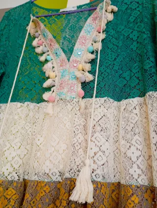 Blusa de Encaje Made In Italy Multicolor