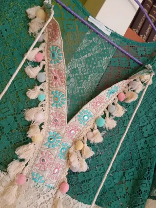 Blusa de Encaje Made In Italy Multicolor