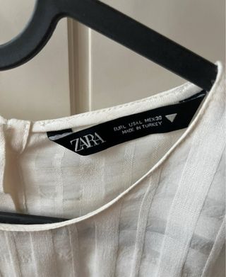 Blusa Zara Blanca Manga Larga