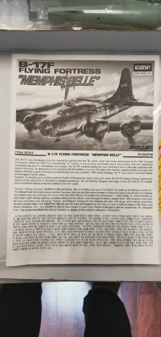 Maqueta Academy B-17F Memphis Belle 1/72