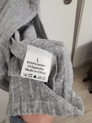 Vestido largo gris de canalé