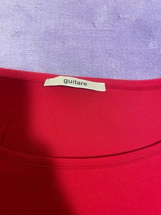 Camiseta de algodón Guitare roja