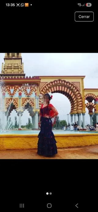 Vestido Flamenca Vaquero Flor Bordada