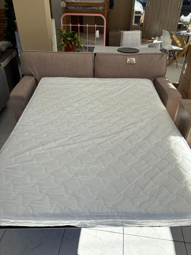 Sofá Cama Beige Tela