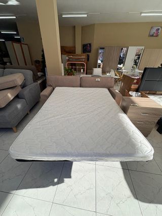 Sofá Cama Beige Tela