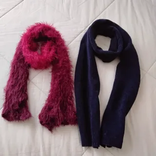 Lote 2 bufandas rosa y azul