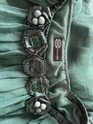 Vestido gasa fiesta verde