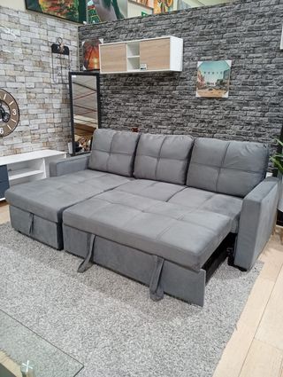 Sofá Cama Gris 210 cm