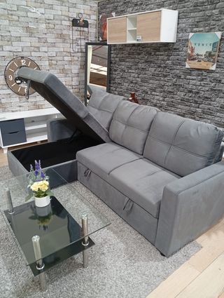 Sofá Cama Gris 210 cm