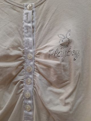 Camiseta Playboy Crema Mujer