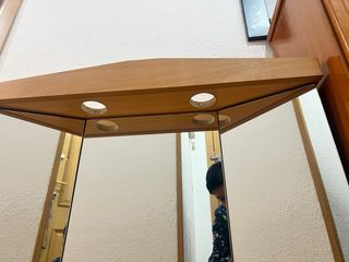 Mueble de baño madera y cristal