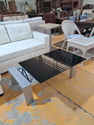 Mesa de centro elevable cristal y metal