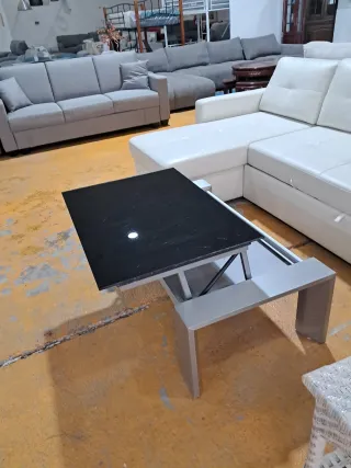 Mesa de centro elevable cristal y metal