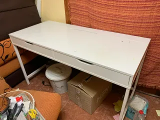 Escritorio Ikea Alex Metal/Madera Blanco