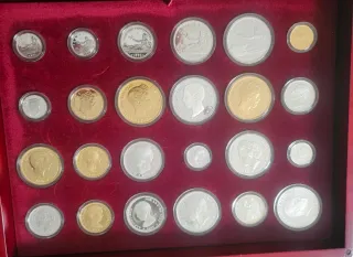 Colección 24 Monedas Peseta Plata y Oro