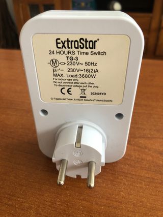 Enchufe Programador Extrastar 24h TG-3