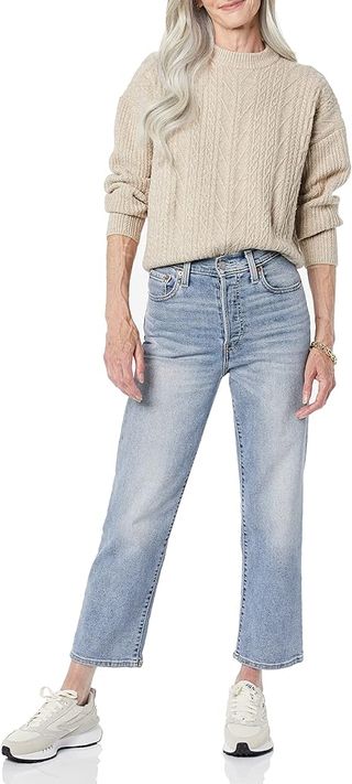 Jersey cuello Redondo Punto Trenzado Suave Talla L