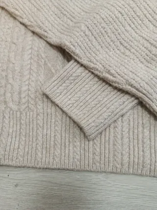 Jersey cuello Redondo Punto Trenzado Suave Talla L