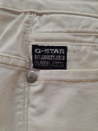 Pantalón vaquero G-Star RAW mujer blanco
