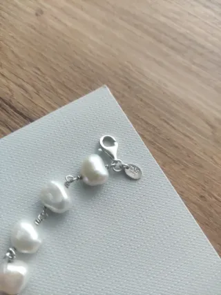 Pulsera Tous Plata Perlas Flor Rosa