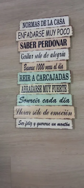 Panel decorativo Normas de la casa