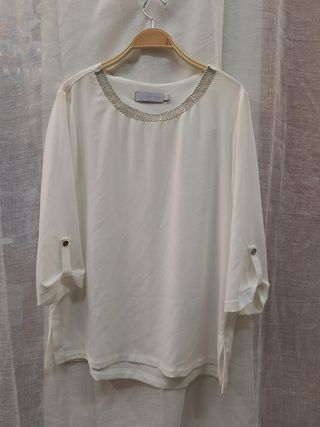 Blusa Luis Civit blanca mujer