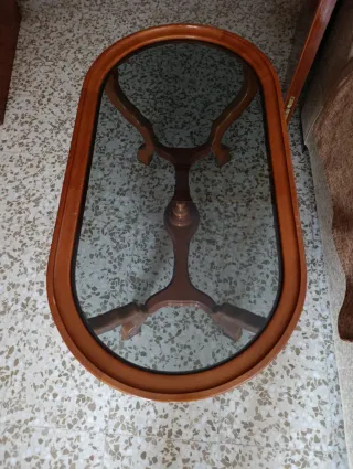 Mesa de centro madera y cristal