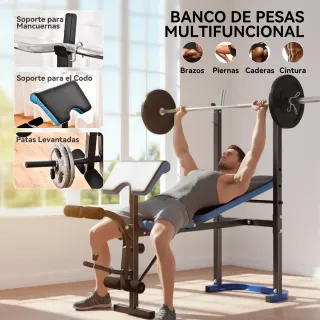 Banco de pesas con soporte