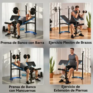 Banco de pesas con soporte