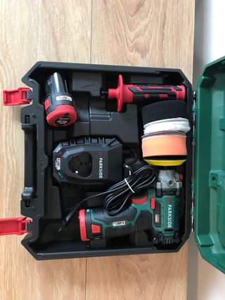 Pulidora recargable 12v con 2 baterias