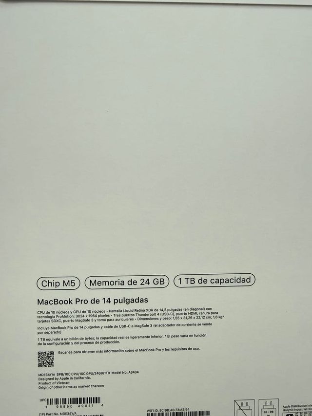 MacBook Pro 14 M5 1TB/24GB A3434