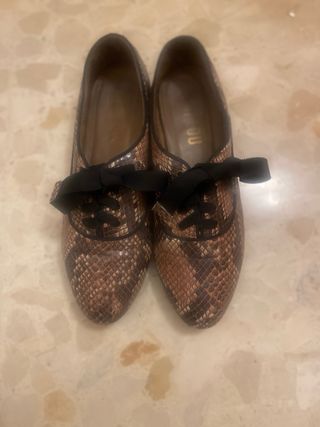 Zapatos de serpiente con lazo negro
